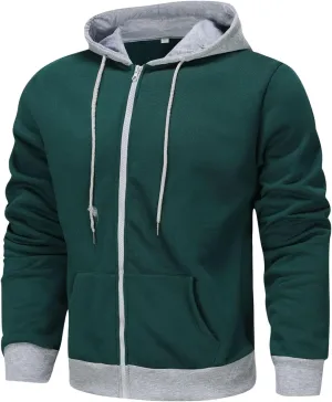 Zip Up Hoodie Men Big and Tall Winter Sweatshirt Blank Warm Sweater