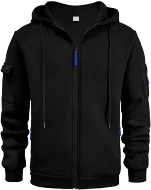 Zip Up Hoodie Men Warm Personalized Sweatshirt Big and Tall Blank Sweater