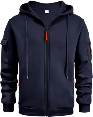 Zip Up Hoodie Men Warm Personalized Sweatshirt Big and Tall Blank Sweater