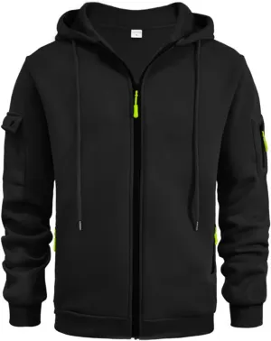 Zip Up Hoodie Men Warm Personalized Sweatshirt Big and Tall Blank Sweater