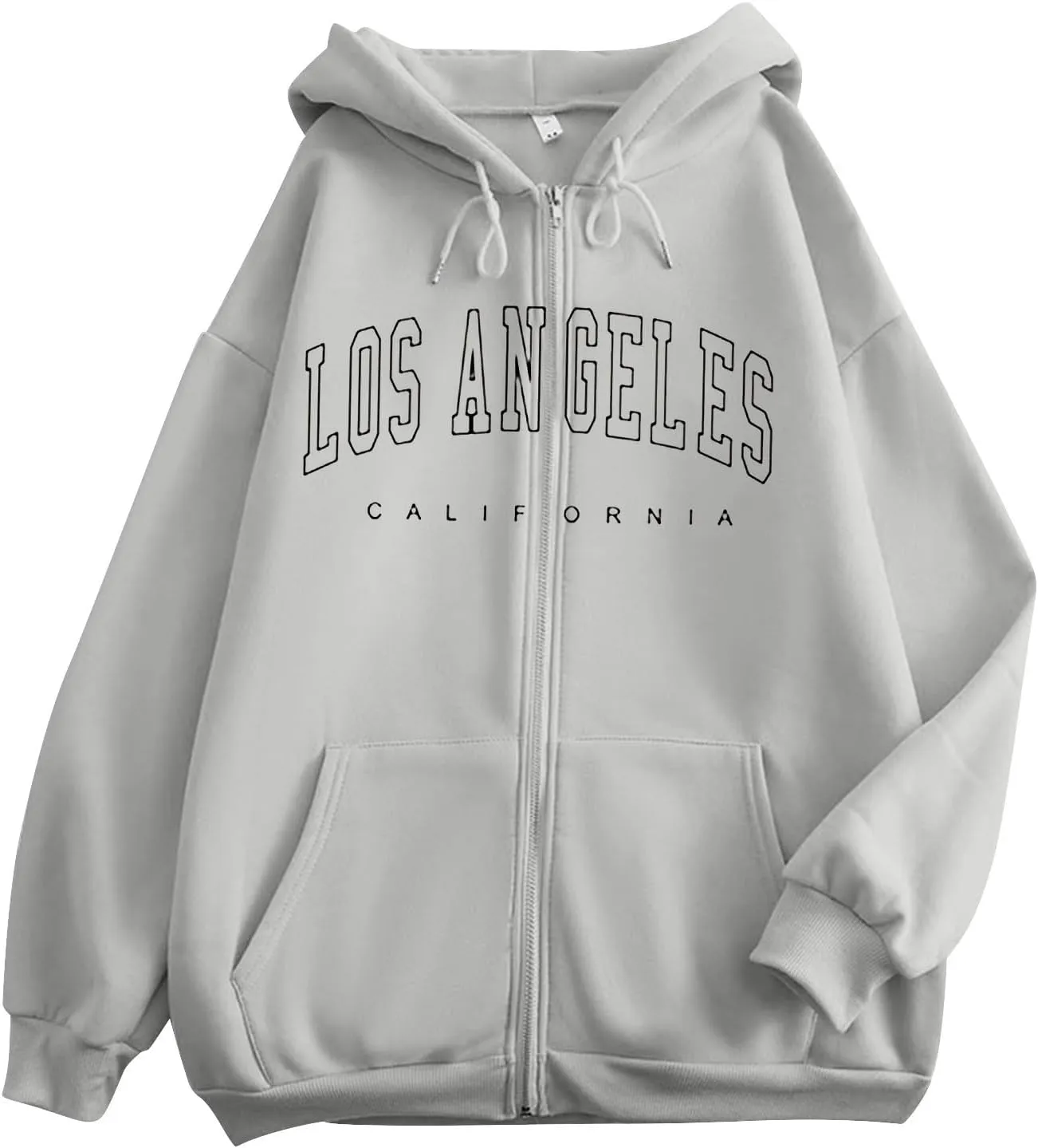 Zip Up Hoodies for Women Los Angeles Sweatshirt with Hood Full Zipper Hoodies Pullover Tops with Pockets